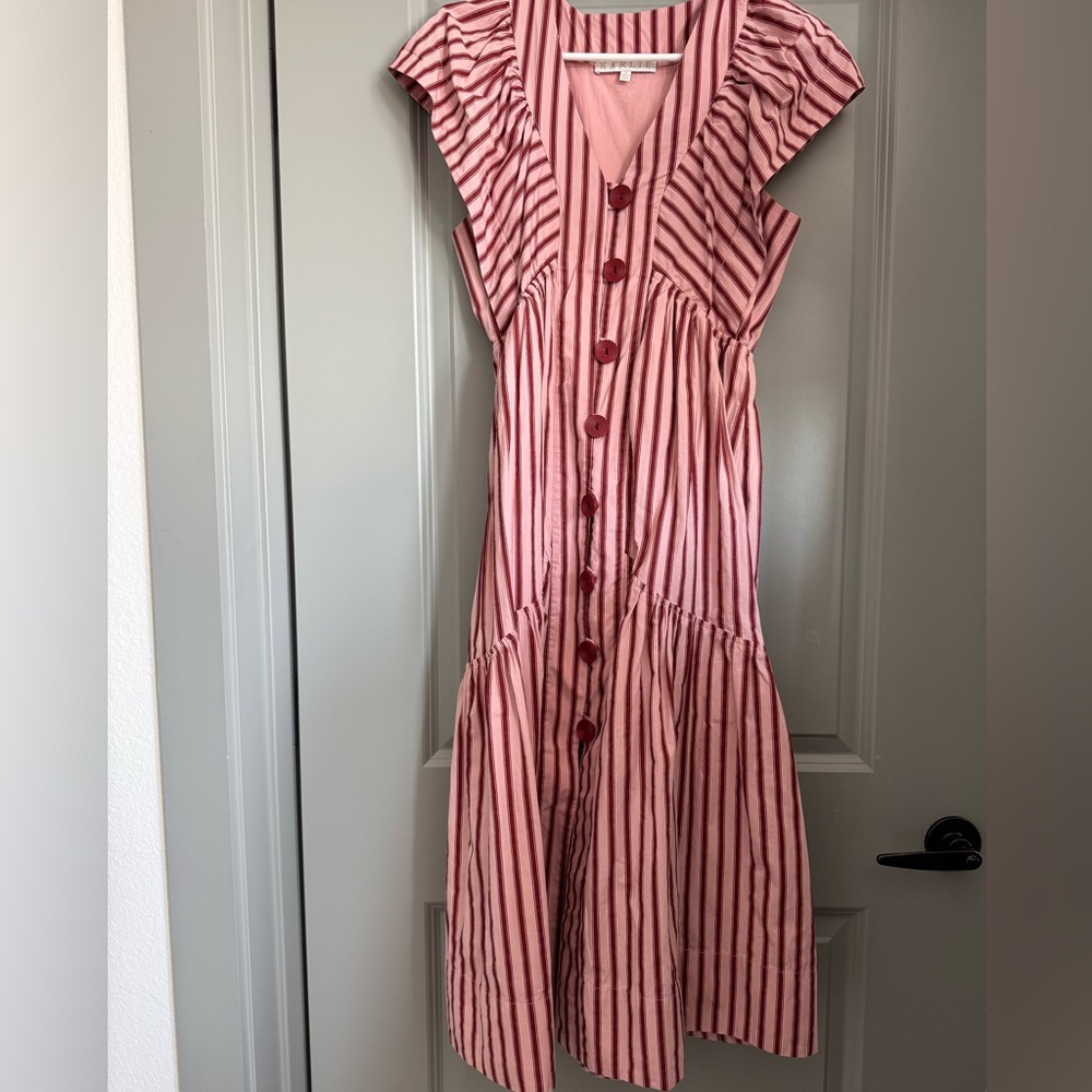 Button detail midi dress